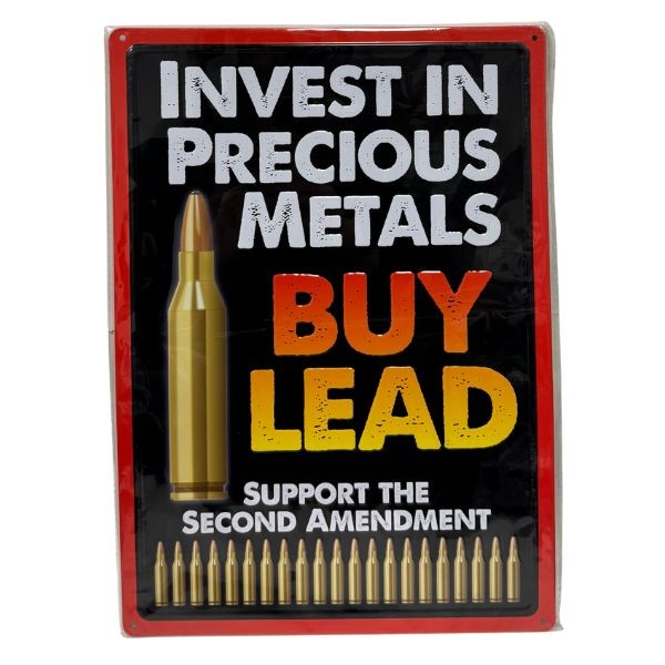 Tin Metal Signs - #61423 - Buy Lead - 17"x12" - Pre-Drilled Hanger Holes - 8 For $32.00