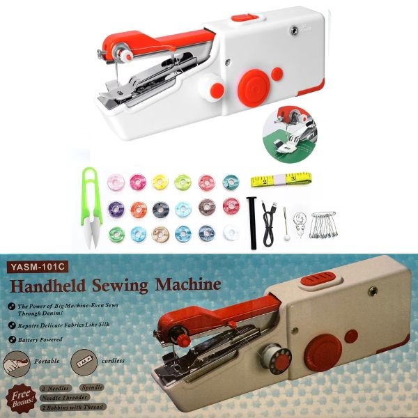 The Handy Stitch Kit - #K412T.Red - Cordless - Thread, Needles, Tape Measure, Pins, Scissor, Bobbins and More Included - Batteries Not Included - 6 For $36.00