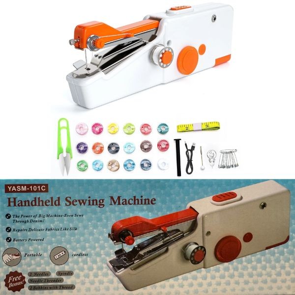 The Handy Stitch Kit - #Z8VG1.Orange - Cordless - Thread, Needles, Tape Measure, Pins, Scissor, Bobbins and More Included - Batteries Not Included - 6 For $36.00