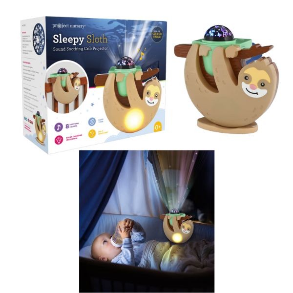 The Sleepy Sloth - Project Nursery - Projector, Night Light, Sleep Timer and 8 Soothing Sounds - Crib Or Table - 4 For $30.00
