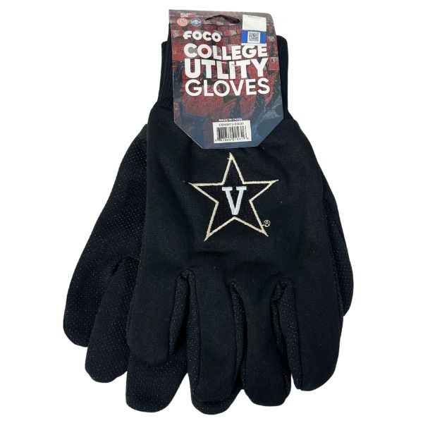 Vanderbilt University - Team Grip Utility Gloves - Embroidered - 12 Pair For $36.00 - Vanderbilt