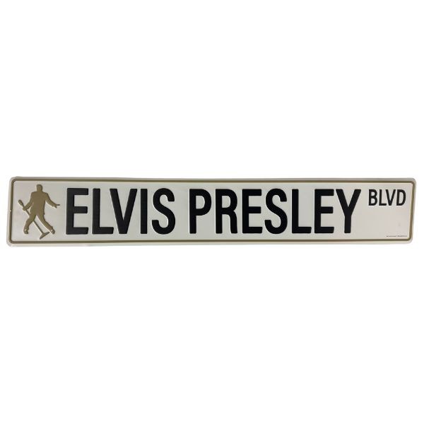 Metal Street Signs - #53023.White - Elvis Presley Blvd - 36"x6" - Indoor/Outdoor Use - 4 For $30.00