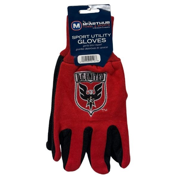 DC United Soccer Team Gloves - Utility Style Embroidered Logo Gloves - 12 Pair For $36.00 - Wholesale Washington Redskins Products - Redskins Merchandise
