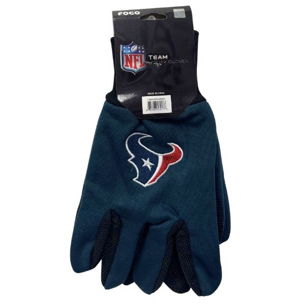Houston Texans Team Gloves - Utility Style Embroidered Logo Gloves - 12 Pair For $36.00 - Wholesale Houston Texans Products - Texans Merchandise