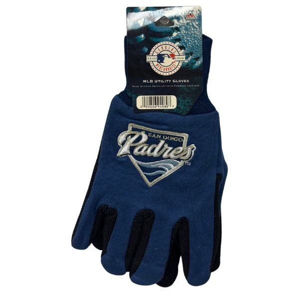 San Diego Padres Team Gloves - Utility Style Embroidered Logo Gloves - 12 Pair For $36.00 - Wholesale San Diego Padres Products - Padres Merchandise