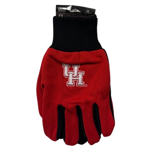 Houston Cougars Team Gloves - Utility Style Embroidered Logo Gloves - 12 Pair For $36.00 - Houston Cougars