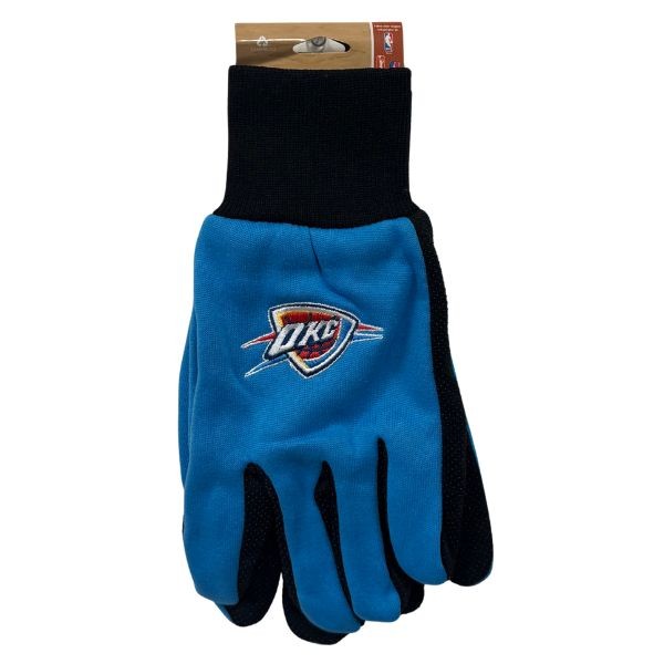 Oklahoma City Thunder Team Gloves - Utility Style Embroidered Logo Gloves - 12 Pair For $36.00 - Oklahoma City Thunder