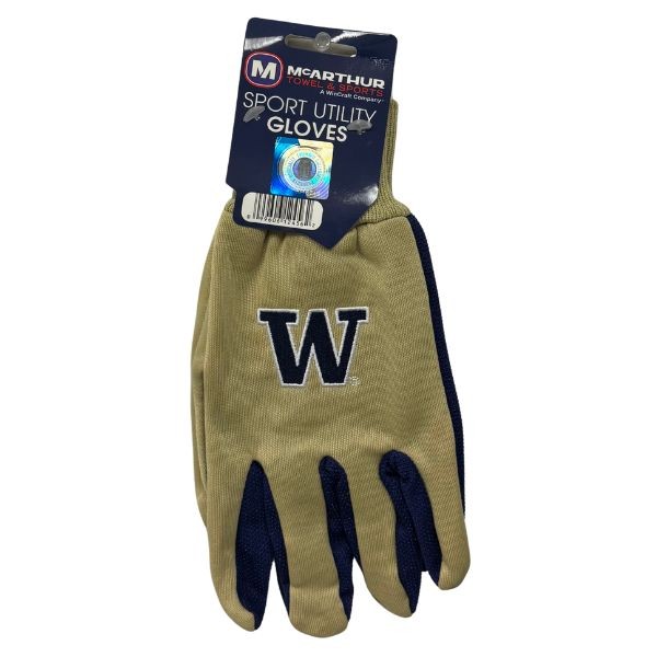 Washington Huskies Team Gloves - Utility Style Embroidered Logo Gloves - 12 Pair For $36.00 - Washington Huskies
