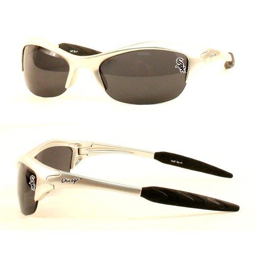 Chicago White Sox Sunglasses - Silver Frame - Blade Style - 12 Pair For $60.00 - Wholesale Chicago White Sox Products - White Sox Merchandise