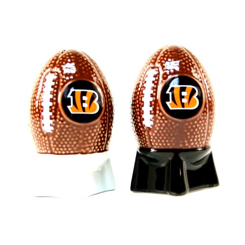 Cincinnati Bengals Merchandise-  Football Style Salt And Pepper Shakers - 12 Sets For $36.00 - Wholesale Cincinnati Bengals Products - Bengals Merchandise
