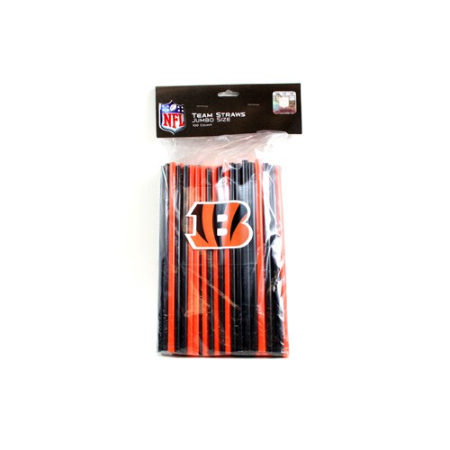 Cincinnati Bengals Straws - 100 Count Team Straw Sets - 12 Sets For $12.00 - Wholesale Cincinnati Bengals Products - Bengals Merchandise
