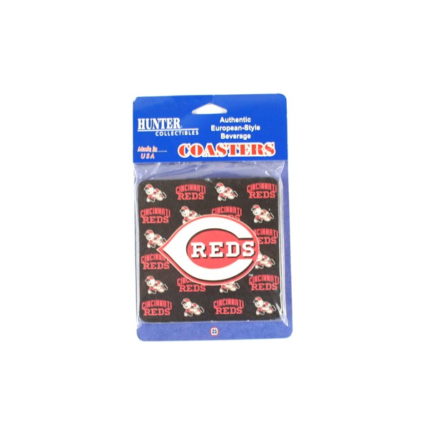 Cincinnati Reds Coasters - 6Pack Perfboard Euro Style Coaster Set - 12 Sets For $18.00 - Wholesale Cincinnati Reds Products - Reds Merchandise