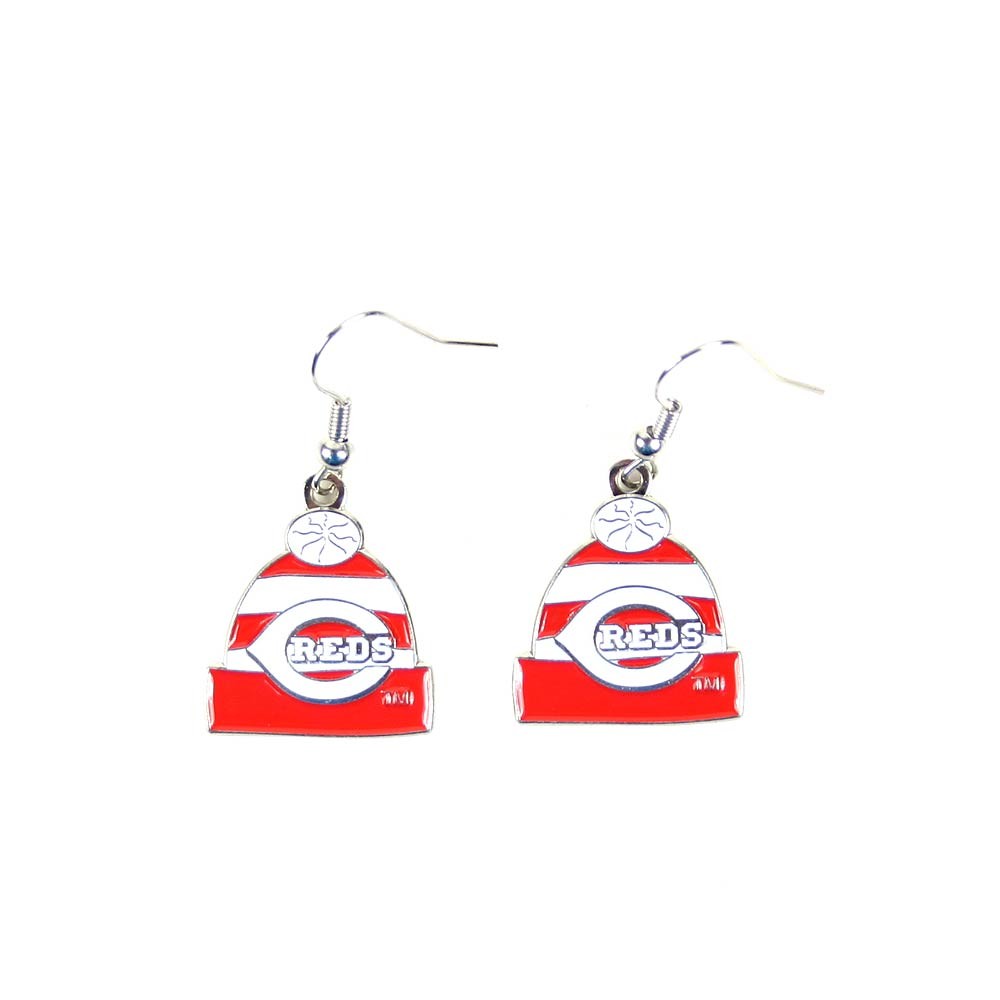 Cincinnati Reds Earrings - The KNITSTER - $3.00 Per Pair - Wholesale Cincinnati Reds Products - Reds Merchandise