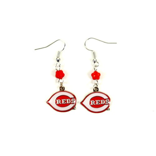 Cincinnati Reds Earrings - The SOPHIE Style Dangle - 12 Pair For $36.00 - Wholesale Cincinnati Reds Products - Reds Merchandise