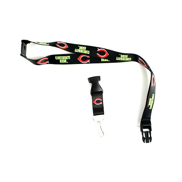 Cincinnati Reds Lanyards - Premium 2-Sided Black Neon Series - 12 For $30.00 - Wholesale Cincinnati Reds Products - Reds Merchandise