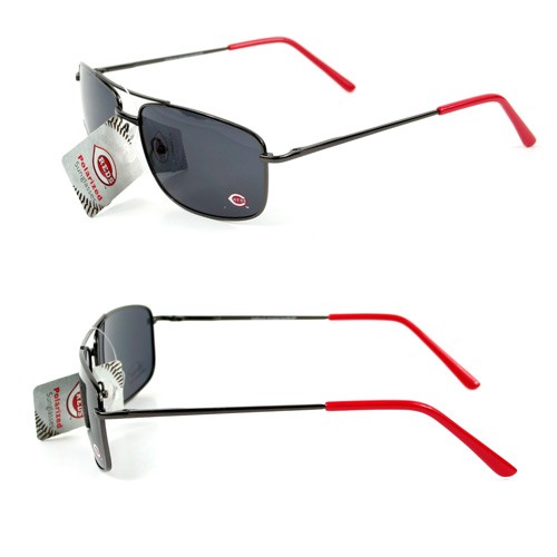 Cincinnati Reds Sunglasses - GunMetal Style - 2 Pair For $10.00 - Wholesale Cincinnati Reds Products - Reds Merchandise