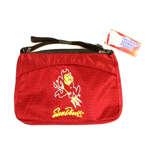 Closeout - Arizona State Merchandise - Sparky Logo - SQUARE Cocktail Jersey Purses - 4 Purses For $20.00 - Arizona State