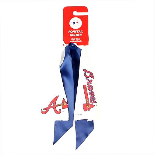 Closeout - Atlanta Braves Merchandise - Ponytail Holders - 12 Ponies For $24.00 - Wholesale Atlanta Braves Product - Braves Merchandise