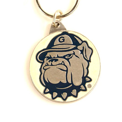Closeout - Georgetown Hoyas Key Chains - Pewter Oval - 12 For $18.00