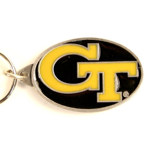 Closeout - Georgia Tech Key Chains - Pewter Oval - 24 For $24.00 - Georgia Tech