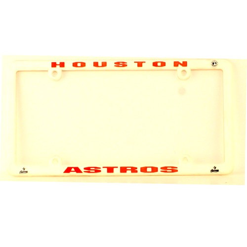 Closeout - Houston Astros Baseball  - White License Plate Frames - 24 Frames For $12.00 - Wholesale Houston Astros Products - Astros Merchandise 2