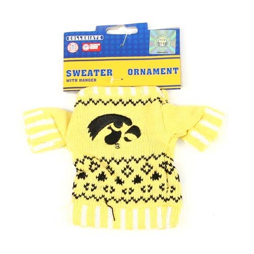 Closeout - Iowa Hawkeyes Ornaments - Sweater Style Ornament - 12 For $24.00 - Iowa Hawkeyes