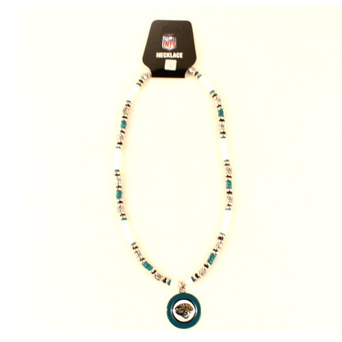 Closeout - Jacksonville Jaguars Necklace - 18" Natural Shell With Pendant - 12 Necklaces For $60.00 - Wholesale Jacksonville Jaguars Product - Jaguars Merchandise