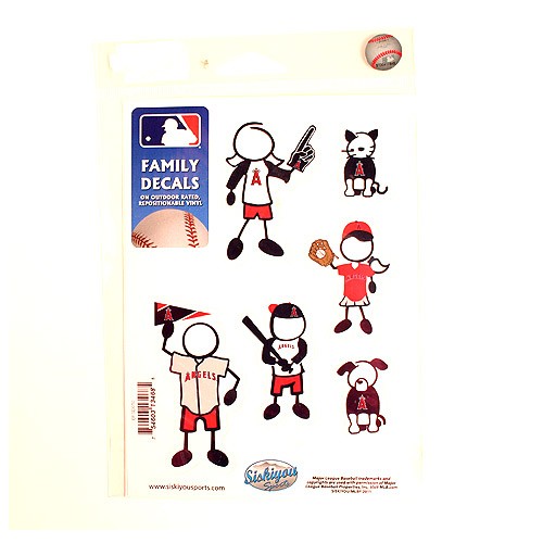 Closeout - Los Angeles Angels Stickers - Family Decal Sets - 12 Sets For $24.00 - Wholesale Los Angeles Angels Products - Angels Merchandise