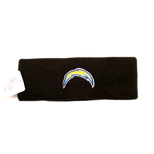 Closeout - Los Angeles Chargers - Black Winter Knit Headbands - 12 For $36.00 - Wholesale Los Angeles Chargers Products - Chargers Merchandise