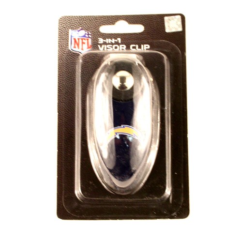 Closeout - Los Angeles Chargers Merchandise - 3in1 VISOR Clip - 12 For $18.00 - Wholesale Los Angeles Chargers Products - Chargers Merchandise 2