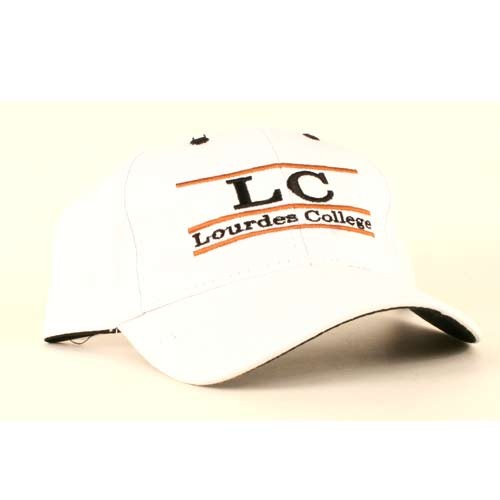 Closeout - Lourdes College - White 3Bar Caps - 12 Caps For $30.00