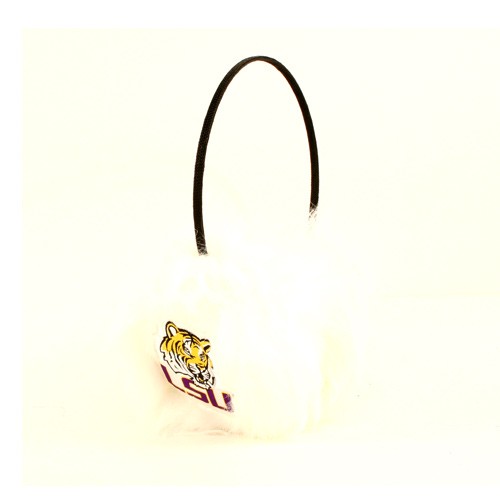 Closeout - LSU Tigers Merchandise - White Fuzzy Earmuffs - $5.00 Each - LSU