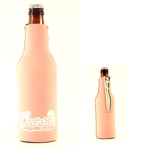 Closeout - Miami Dolphins - Zip Up Pink Bottle Huggies - 24 Huggies For $24.00 - Wholesale Miami Dolphins Products - Dolphins Merchandise