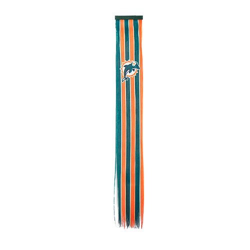 Closeout - Miami Dolphins Fan Gear - Fan Hair Extensions - 12 For $18.00 - Wholesale Miami Dolphins Products - Dolphins Merchandise