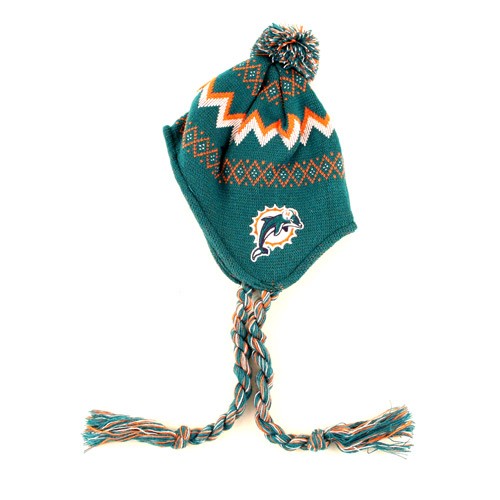 Closeout - Miami Dolphins Knits - Infant Mongolian Beanies - $5.00 Each - Wholesale Miami Dolphins Products - Dolphins Merchandise