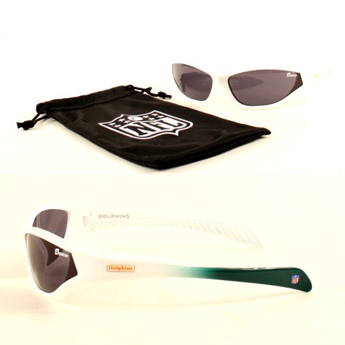 Closeout - Miami Dolphins Sunglasses - QUAKE Style - KIDS - With Sunglass Bag - 12 Pair For $36.00 - Wholesale Miami Dolphins Products - Dolphins Merchandise