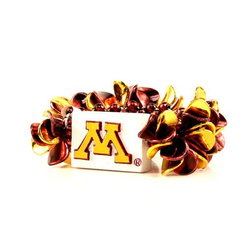 Closeout - Minnesota Gophers Bracelets - The PETAL Style - 12 For $12.00 - Minnesota Gophers