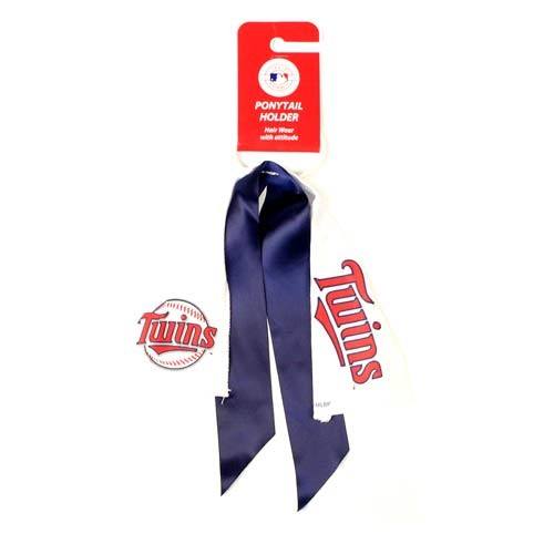 Closeout - Minnesota Twins Merchandise - Ponytail Holders - 12 Ponies For $24.00 - Wholesale Minnesota Twins Products - Twins Merchandise