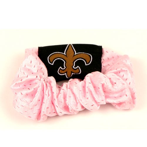 Closeout - New Orleans Saints - Pink Jersey Material Hair Twisters - 12 For $24.00 - Wholesale New Orleans Saints Product - Saints Merchandise