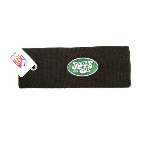 Closeout - New York Jets - Black Winter Knit Headbands - 12 For $48.00 - Wholesale New York Jets Products - Jets Merchandise