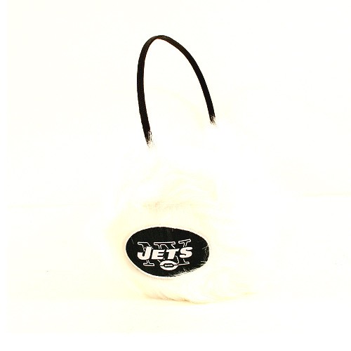 Closeout - New York Jets Merchandise - White Fuzzy Earmuffs - 12 Earmuffs For $54.00 - Wholesale New York Jets Products - Jets Merchandise 2