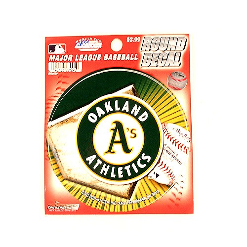 Closeout - Oakland Athletics Decals - ROUND Style - 12 For $18.00 - Wholesale Oakland Athletics Products - Athletics Merchandise