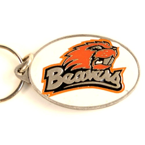 Closeout - Oregon State Key Chains - Pewter Oval - 12 For $18.00 - Oregon State Beavers