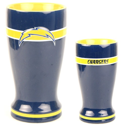 Closeout - San Diego Chargers 16oz - Wholesale Pilsners - 4 For $20.00 - Wholesale Los Angeles Chargers Products - Chargers Merchandise 2