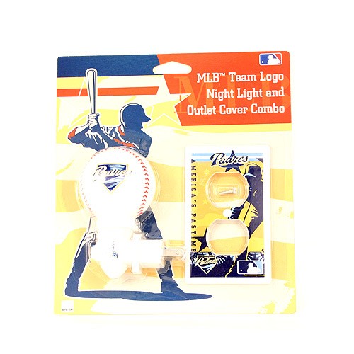 Closeout - San Diego Padres Merchandise - Switchplate . NiteLite Combo - 12 Sets For $24.00 - Wholesale San Diego Padres Products - Padres Merchandise