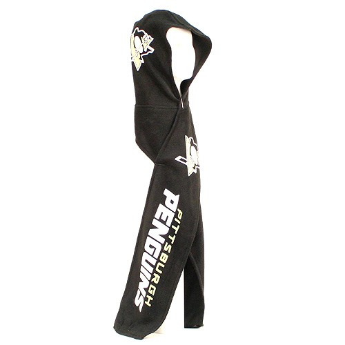 Closeout - Solid Black - Pittsburgh Penguins Merchandise - Polar Fleece Hooded Scarves - 4 Scarves For $20.00 - Pittsburgh Penguins