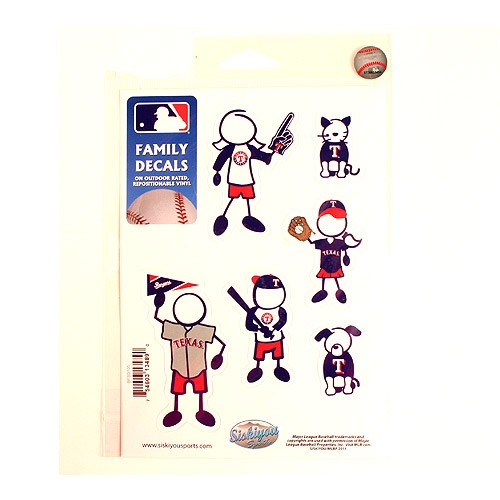 Closeout - Texas Rangers Stickers - Family Decal Sets - 12 For $24.00 - Wholesale Texas Rangers Products - Rangers Merchandise