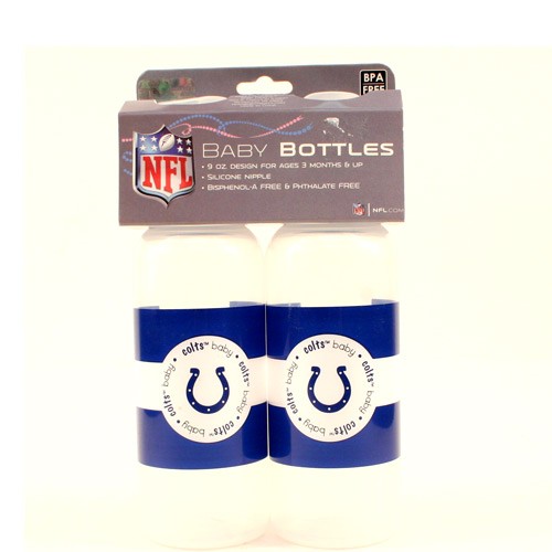Closeout - Wholesale Baby Merchandise - 2Pack Baby Bottles - Colts - 12 Sets For $54.00 - Wholesale Indianapolis Colts Products - Colts Merchandise