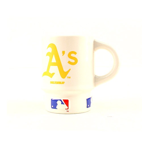 Closeout Glassware - Oakland A's Mugs - White 15OZ Champion Mugs - 4 Mugs For $12.00 - Wholesale Oakland Athletics Products - Athletics Merchandise