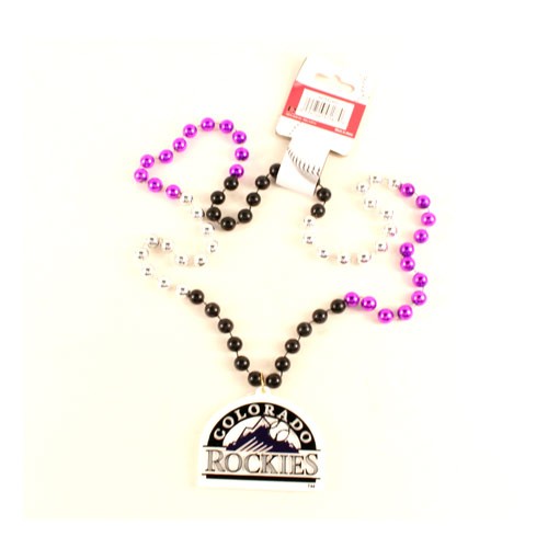 Colorado Rockies Beads - 22" Team Beads With Medallion - 12 Beads For $39.00 - Wholesale Colorado Rockies Products - Rockies Merchandise 2
